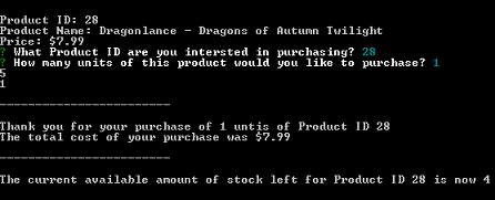 Bamazon CLI Project